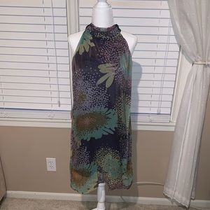 Shulami High Neck Keyhole Shift Cocktail Dress